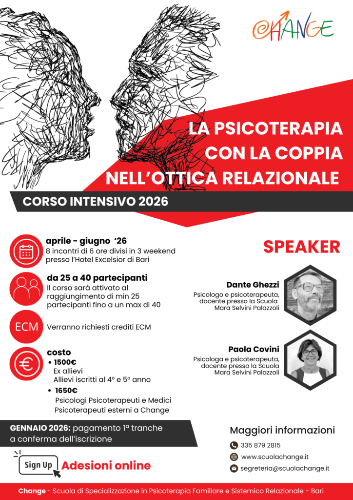 CORSO INTENSIVO 2026 – La Psicoterapia con la coppia nell’ottica Relazionale